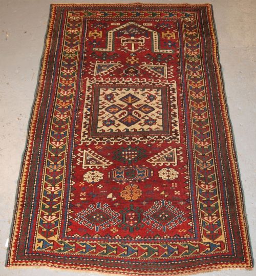 Antique Caucasian Kazak Prayer Rug, Probably Fachralo, Late 19th Century.