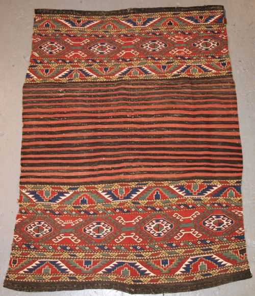 Antique Caucasian Soumak Mafrash Side Panels and Base, Late 19th Century.