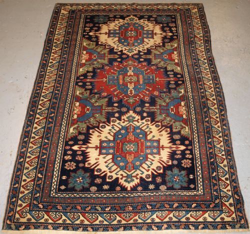 Antique Caucasian Kuba Region Zejwa Village Rug, Superb Design, 4th Quarter 19th Century.