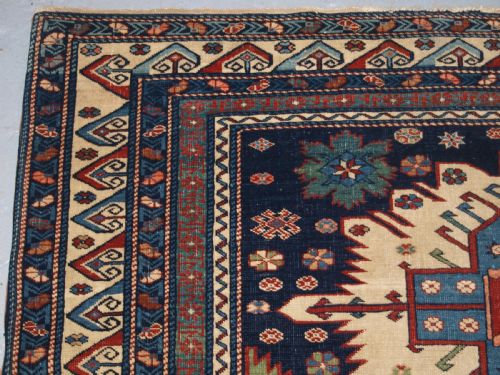 fig 1. ANTIQUE CAUCASIAN KUBA REGION ZEJWA VILLAGE RUG, SUPERB DESIGN, 4TH QUARTER 19TH CENTURY.