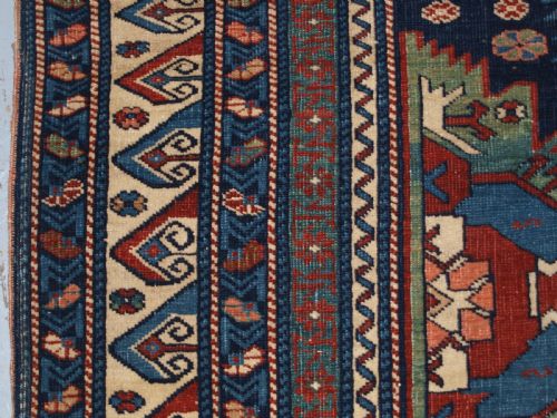 fig 2. ANTIQUE CAUCASIAN KUBA REGION ZEJWA VILLAGE RUG, SUPERB DESIGN, 4TH QUARTER 19TH CENTURY.