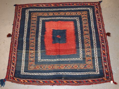 Antique Afshar Sofreh Eating Cloth, Mixed Weave Techniques, Circa 1900/20.