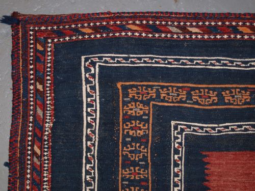 fig 1. ANTIQUE AFSHAR SOFREH EATING CLOTH, MIXED WEAVE TECHNIQUES, CIRCA 1900/20.