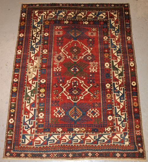 Antique Caucasian Bidjov Shirvan Rug, Good Design and Colour, Nice Small Size, Late 19th Century.