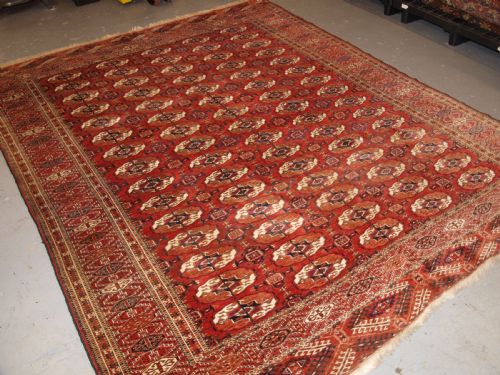 Antique Tekke Turkmen Main Carpet, Square Shape, Good Colour, Late 19th Century.