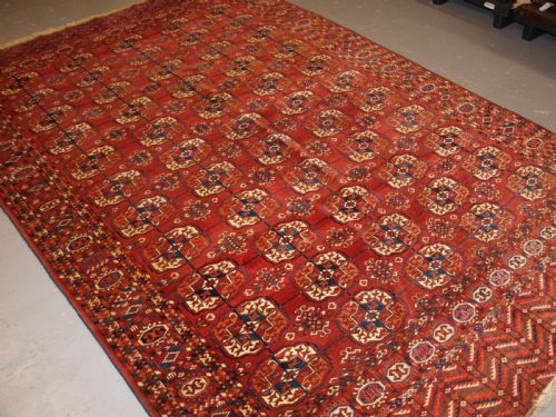 Antique Tekke Turkmen Main Carpet, Excellent Long Elem Ends, Circa 1880.