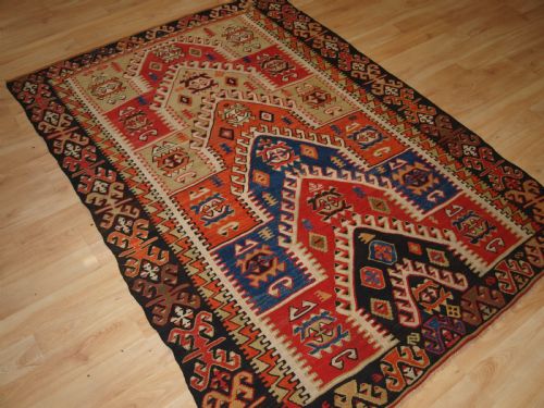 ANTIQUE TURKISH KONYA REGION SIVRIHISAR PRAYER KILIM BEAUTIFUL DESIGN CIRCA 1900 - ADDITIONAL PHOTO 1