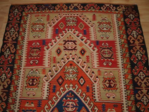 ANTIQUE TURKISH KONYA REGION SIVRIHISAR PRAYER KILIM BEAUTIFUL DESIGN CIRCA 1900 - ADDITIONAL PHOTO 3