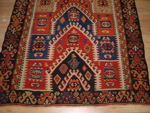 ANTIQUE TURKISH KONYA REGION SIVRIHISAR PRAYER KILIM BEAUTIFUL DESIGN CIRCA 1900 - ADDITIONAL PHOTO 5