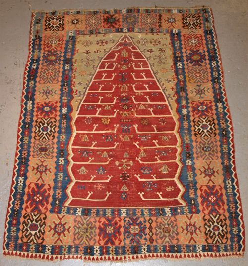 Antique Eastern Turkish Erzurum Prayer Kilim, Classic Design, 2nd Half 19th Century.