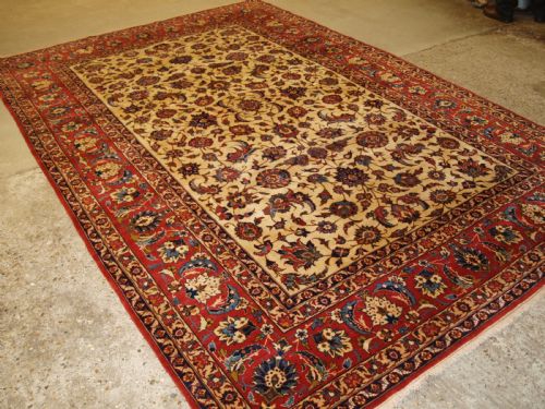 Old Isfahan Carpet, Fine Weave with Traditional Design, Circa 1920/30.