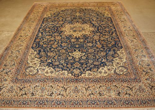 fig 1. ANTIQUE PERSIAN NAIN CARPET, VERY FINE WOOL AND SILK, SOFT PASTEL COLOURS, CIRCA 1920/30.