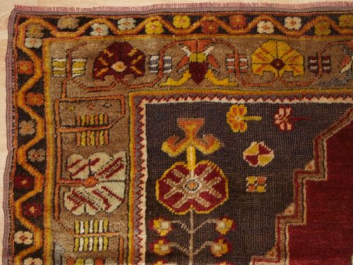 fig 1. ANTIQUE TURKISH MADEN REGION RUG, DOUBLE MEDALLION, RED GROUND, CIRCA 1900.