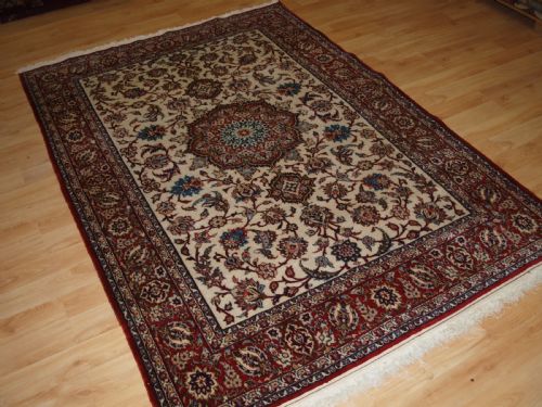 Antique Isfahan Rug, Fine Weave and Traditional Design, Circa 1920.