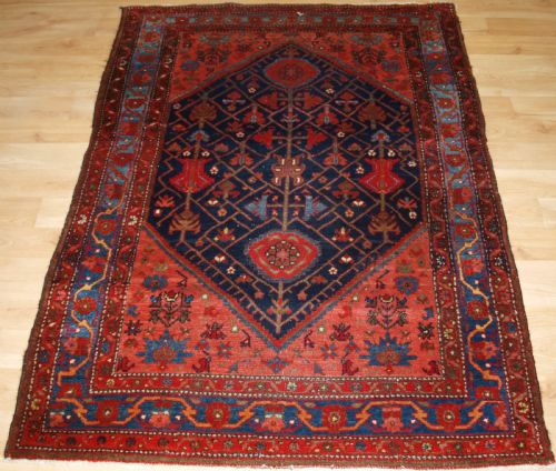 Antique Malayer Village Rug, Unusual Design, Circa 1900/20.