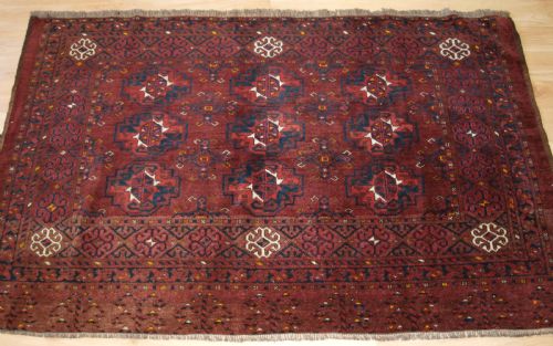 Antique Ersari Turkmen Chuval, 9 Guls, Excellent Condition, Circa 1900.