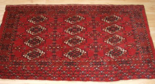 Antique Kizil Ayak Ersari Turkmen 12 Gul Chuval, Circa 1900.