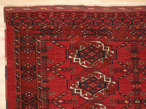 fig 1. ANTIQUE KIZIL AYAK ERSARI TURKMEN 12 GUL CHUVAL, CIRCA 1900.