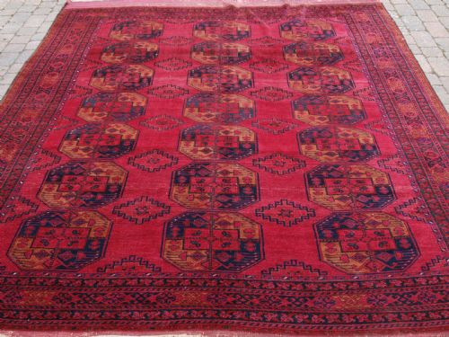 Antique Afghan Turkmen Village Carpet, Andkhoy Region, Circa 1900.