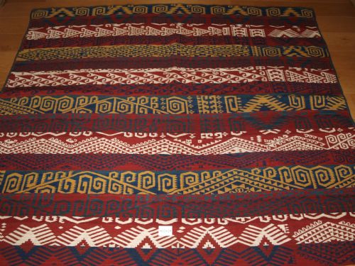 Antique Uzbek Gajari Kilim, Striking Design and Colour, Circa 1900/20.