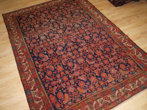 Antique Malayer Village Rug with All Over Herati Design, Circa 1920.