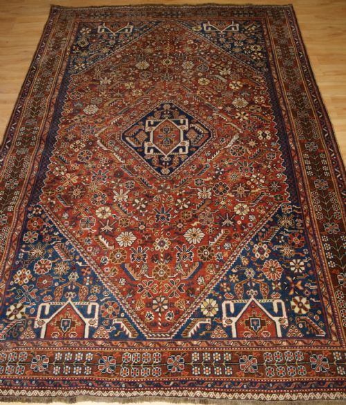 Antique Qashqai Rug, Tribal Design, Great Colour, Circa 1900.