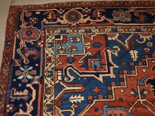 fig 1. ANTIQUE PERSIAN HERIZ CARPET, SOFT RED FIELD, SUPERB CONDITION, CIRCA 1920.