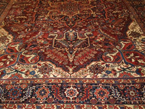 ANTIQUE HERIZ CARPET GREAT CONDITION AND LARGE SIZE CIRCA 1920 - ADDITIONAL PHOTO 5