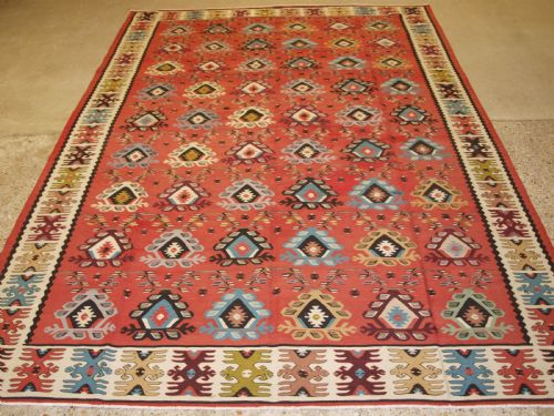 Old Sharkoy Kilim with Soft Colour, Traditional Repeat Design, Circa 1920.