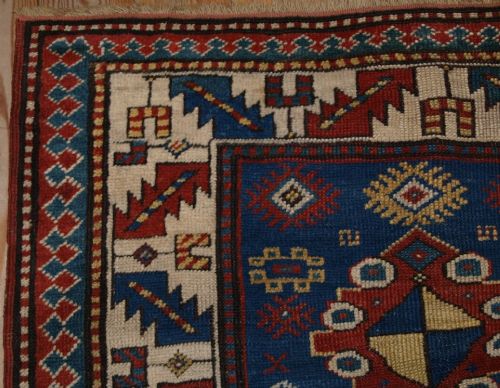 fig 1. ANTIQUE CAUCASIAN KAZAK RUG, BOLD DESIGN WITH ANIMALS, LATE 19TH CENTURY.