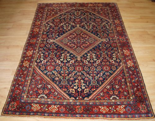 Antique Mahal Rug with Shrub Design, Superb Colours, Circa 1900.