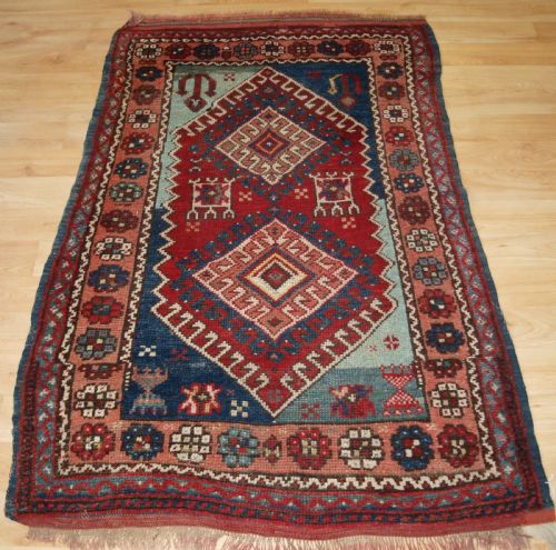 Antique Turkish Bergama Region Village Rug, Rustic Design, Circa 1900.