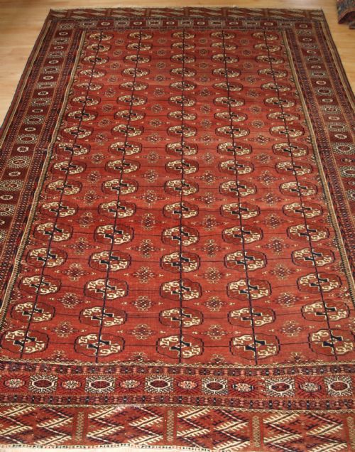fig 1. ANTIQUE TEKKE TURKMEN MAIN CARPET, SOFT COLOUR, GOOD FURNISHING CARPET. CIRCA 1900.
