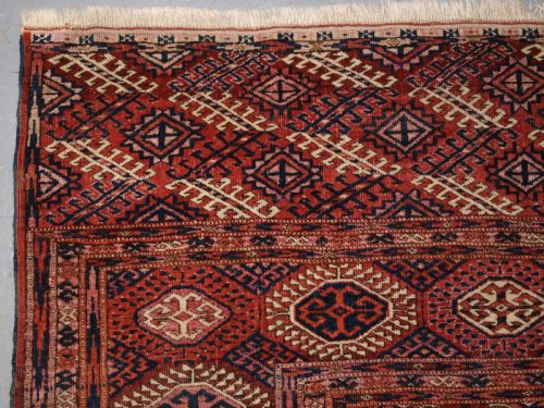 fig 1. ANTIQUE TEKKE TURKMEN MAIN CARPET OF LARGE SIZE, SUPERB COLOUR CIRCA 1890.