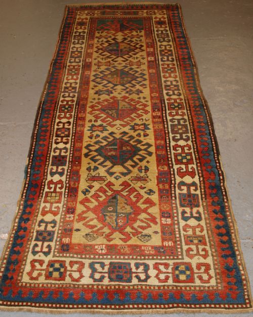 Antique South Caucasian Runner, Bold Design with Superb Colour, 2nd Half 19th Century.