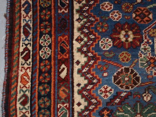 ANTIQUE TRIBAL QASHQAI RUG OF UNUSUAL DESIGN CIRCA 1880 - ADDITIONAL PHOTO 3