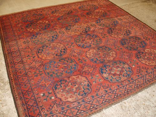 Antique Ersari Turkmen Main Carpet, Very Large Guls, Circa 1880 or Earlier.