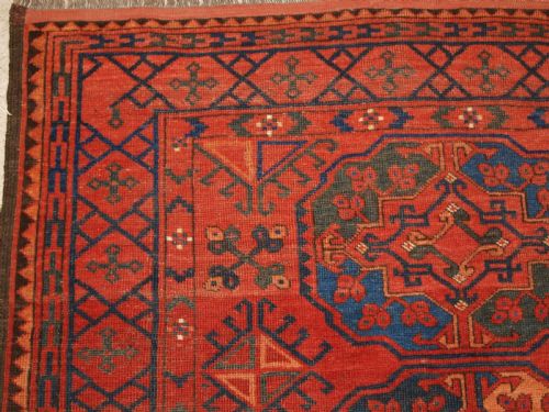 fig 2. ANTIQUE ERSARI TURKMEN MAIN CARPET, VERY LARGE GULS, CIRCA 1880 OR EARLIER.