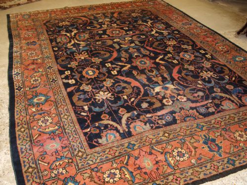 Antique Mahal Carpet, Country House Look, Great Colour, Circa 1900.