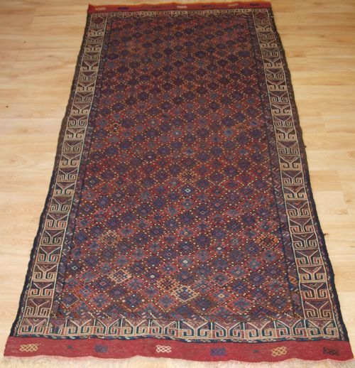 ANTIQUE KURDISH SOUMAK KILIM BY THE QUCHAN KURDS CIRCA 1900