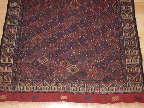 ANTIQUE KURDISH SOUMAK KILIM BY THE QUCHAN KURDS CIRCA 1900 - ADDITIONAL PHOTO 7