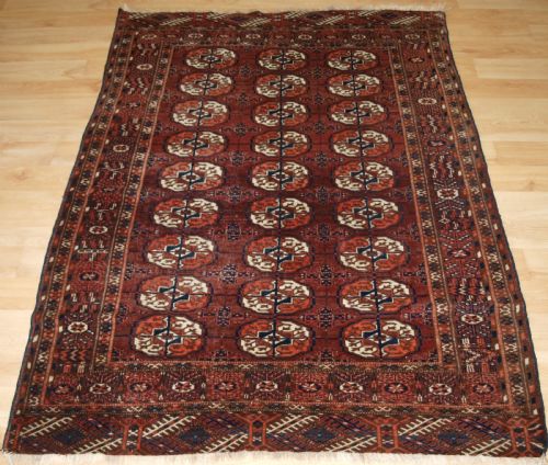 Antique Tekke Turkmen Rug, Small Size, Red / Brown Colour, Circa 1900.