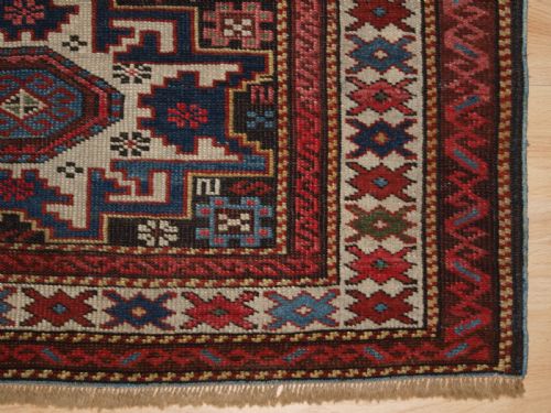 ANTIQUE EAST CAUCASIAN RUG WITH LESGHI STAR DESIGN SMALL SIZE CIRCA 1900 - ADDITIONAL PHOTO 8