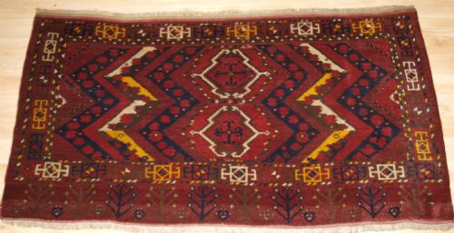Antique Ersari Beshir Turkmen Ikat Design Chuval, Circa 1900.