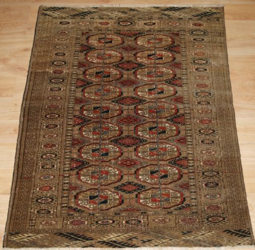 Antique Tekke Turkmen Rug with Faded Colours, Circa 1900.