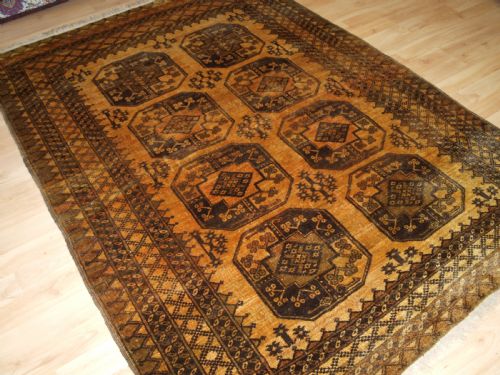 Old Afghan Ersari Rug, Faded Gold Colour, Circa 1920/30.