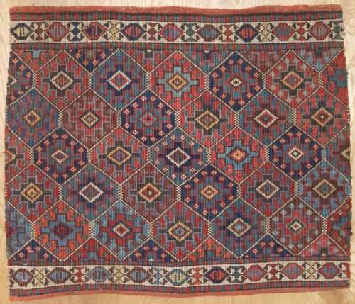 Antique Shahsavan Mafrash Panel in Reverse Soumak Technique, Circa 1890.