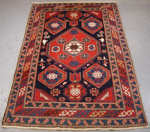 Antique Caucasian Khila Shirvan Rug, Outstanding Colour, Circa 1890.