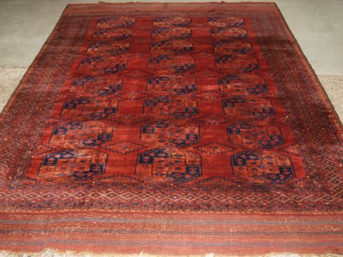 ANTIQUE AFGHAN ERSARI TURKMEN MAIN CARPET SUPERB CONDITION AND COLOUR CIRCA 1890 - ADDITIONAL PHOTO 1