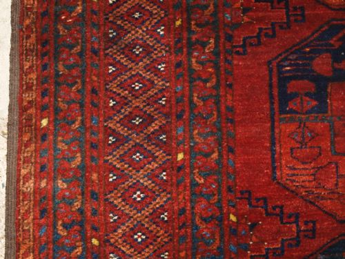 ANTIQUE AFGHAN ERSARI TURKMEN MAIN CARPET SUPERB CONDITION AND COLOUR CIRCA 1890 - ADDITIONAL PHOTO 2